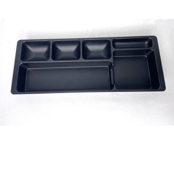 2 Black Desk Drawer Organizers, 6-Comp, Office or Makeup Holders - Used - Picture 3 of 6